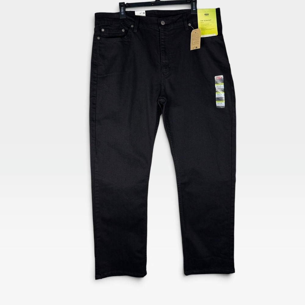 Levi's 514 Straight Jeans Mens 38x30 Black Flex Stretch Performance Denim NWT